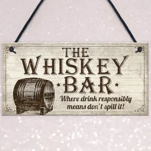 Red Ocean Vintage Whisky Bar Plaque Hanging Rustic Sign Home Bar Pub Man Cave Birthday Gift For Him