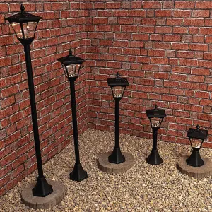 Solar Powered Height Adjustable Casablanca Lamp Post - 10 Lumen Weather & UV Resistant Outdoor Garden LED Light - H126.5 x 15cm