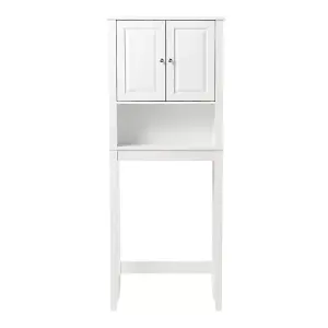 Freestanding Modern White Wooden Over-the-Toilet Bathroom Storage Cabinet H 164cm