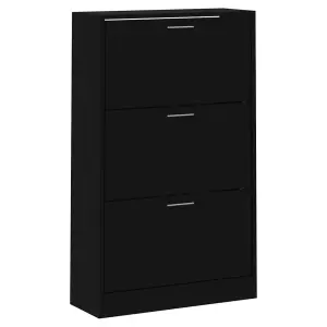 Shoe Cabinet Black 63x24x103 cm Engineered Wood