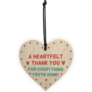 Gift For Teacher Nurse Carer Volunteer Wooden Heart Thank You Gift Keepsake