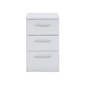 Marquitta 3 Drawer Bedside Table White