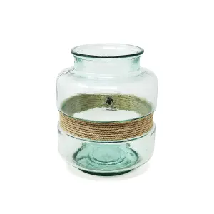 Recycled Glass Hemp Clear Home Décor Small Rounded Aba Vase (H) 25cm