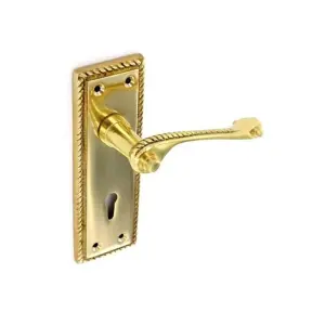 Securit Georgian Lock Handle (Pack of 2) Gold (150mm)