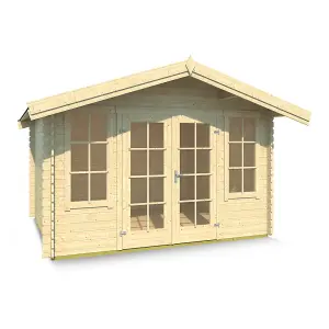 Lasita Osland Robin Log Cabin - 3.3m x 2.8m - Traditional Log Cabin with Overhang Roof