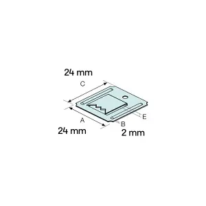 Simpson Strong-Tie Steel Cladding clip (L)24mm, Pack of 100