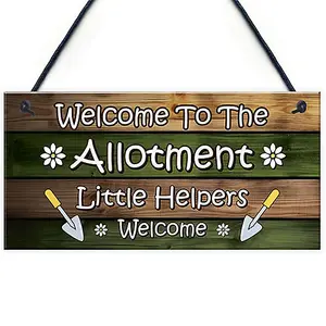 Red Ocean Allotment Sign Hanging Garden Shed Plaque Welcome Sign Gift For Him Her Garden Signs And Plaques