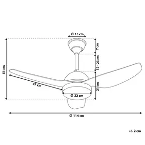 Ayverie 114cm Ceiling Fan with Light Kit White