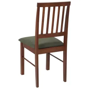 Set of 2 Dining Chairs ORONO Rubberwood Dark Wood