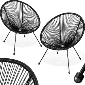 Garden chairs in retro design (set of 2) - black