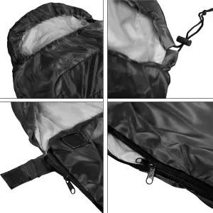 Yaheetech Black Adult Envelope Sleeping Bag Single Person for 3 Seasons