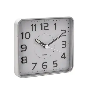 Analogue Quartz Movement / Crystal Alarm Tabletop Clock in Silver