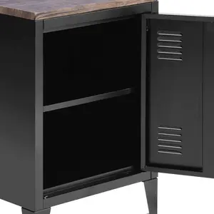 Mira Bedside Table Black Gray