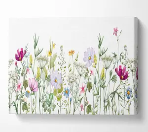 Summer Time Flowers 2 Canvas Print Wall Art - Medium 20 x 32 Inches