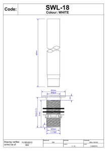 McAlpine SWL-18 1.25"x 18" Standing Waste x 3.5" Tail