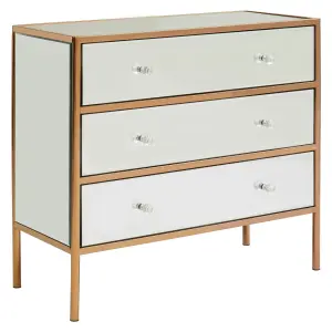 Interiors By Premier Stylish 3 Drawer Chest, Functional Design Sturdy Chest For Hallway, Tall 3 Drawer Chest For Livingroom