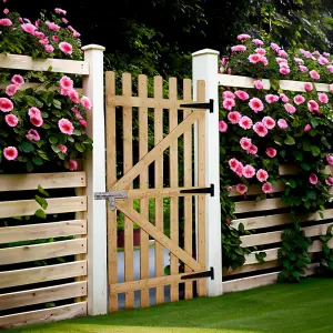 Pine Wooden Garden Gate Fence Gate With Latch Freestanding Wood Door Partition for Home Yard H 180 cm