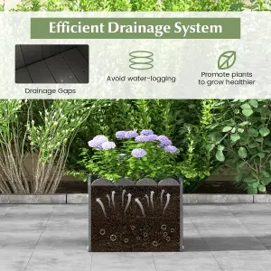 Costway 2 Pack Square Planter Box HDPE Flower Pot Raised Garden Bed