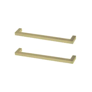 GoodHome Golpar Brass effect Kitchen cabinets D-shaped Pull handle (L)16.9cm (D)28mm, Pack of 2