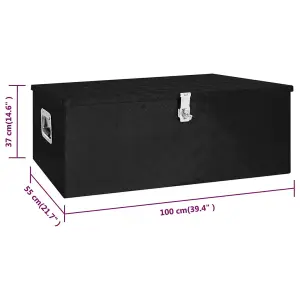 Berkfield Storage Box Black 100x55x37 cm Aluminium