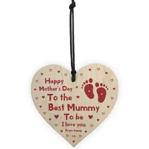 Red Ocean Mummy To Be Mothers Day Gift From Bump Wood Heart Gift For New Mum Mummy