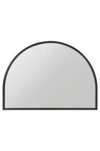 MirrorOutlet Arcus Black Metal Framed Arched Wall Mirror 49" X 35" (125CM X 90CM)