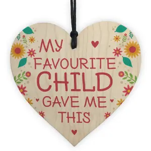 Funny Joke Gift For Mum Mothers Day Birthday Wooden Heart Daughter Son Gift