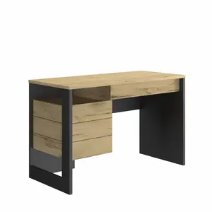 Diagone Oak & Black Finish Desk