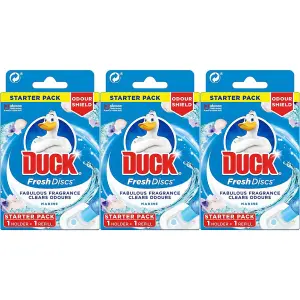 Duck Toilet Cleaner Fresh Discs Holder Marine, 36ml (Pack of 3)