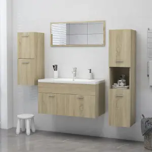 Berkfield Bathroom Cabinet Sonoma Oak 30x30x80 cm Engineered Wood