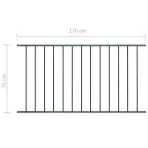 Berkfield Fence Panel Powder-coated Steel 1.7x0.75 m Anthracite