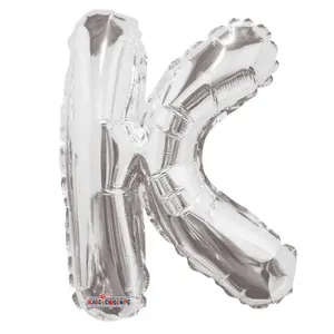 Apac Letter K Metallic Foil Balloon Silver (One Size)