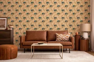 Bobbi Beck eco-friendly brown giraffe wallpaper