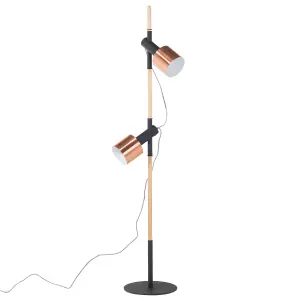 2 Light Floor Lamp Black OWENS