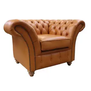 Chesterfield Club Chair Old English Buckskin Leather In Balmoral Style