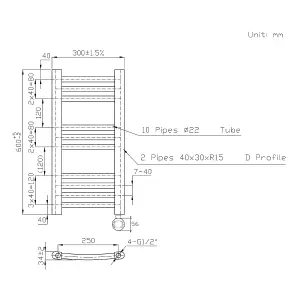 Right Radiators Prefilled Thermostatic Electric Heated Towel Rail Curved Bathroom Ladder Warmer - Chrome 600x300 mm