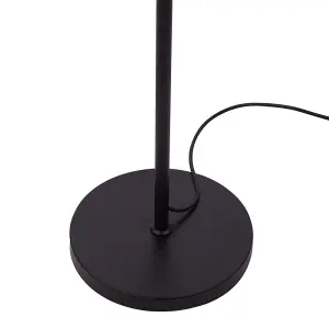 Black Modern Industrial Style 3-head Floor Lamp with Irregular Shade, Assembly Required