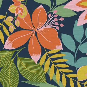 Envy So Exotic Night Floral Smooth Wallpaper Sample