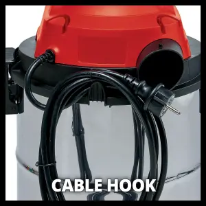 Einhell Wet And Dry Vacuum Cleaner 20L Steel Tank 1250W With Blowing Function Castor Wheels TC-VC 1820 S