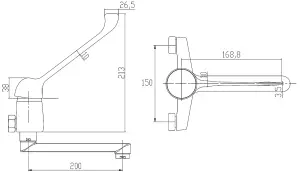 Invena Bath Filler Mixer Tap With Extended Easy Lever Swivel Spout, Disabled, Mobility