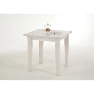 Kelly Solid Wood Top Metal Base Dining Table Stained and varnished white/White