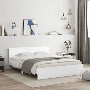 Berkfield Bed Frame without Mattress White 140x190 cm