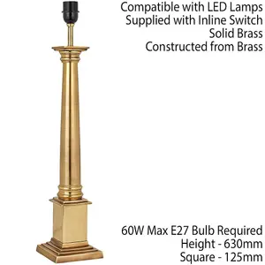 Luxury Traditional Table Lamp Light Solid Brass BASE ONLY 630mm Tall Bulb Holder