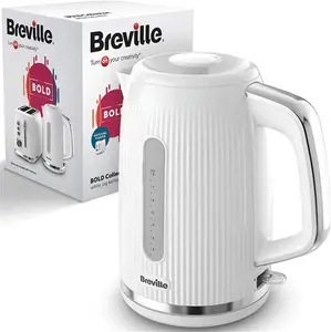 Breville Bold White Electric Kettle | 1.7L | 3Kw Fast Boil | White & Silver Chrome [VKT257]