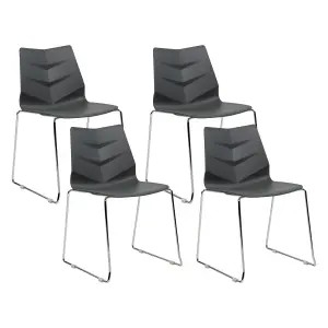 Set of 4 Dining Chairs HARTLEY Dark Grey