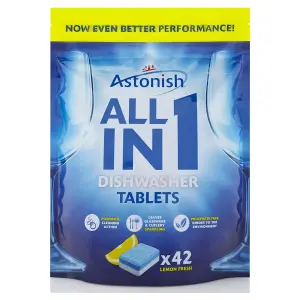 Astonish All in 1 Dishwasher Tablets Lemon 42 Tablets (Pack of 3)