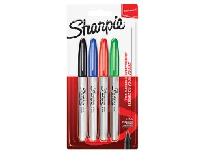 Sharpie - Fine Tip Permanent Marker Assorted (Pack 4)