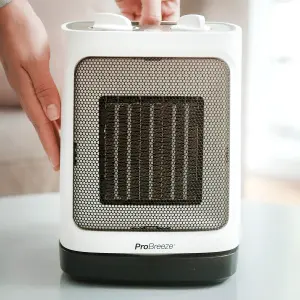 Pro Breeze 2000W Mini Ceramic Fan Heater with Automatic Oscillation