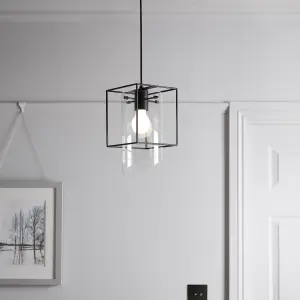 GoodHome Daluiz Matt Black Pendant ceiling light