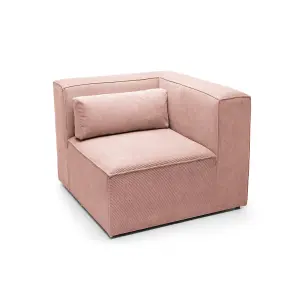 Doris Corner Unit Module in Pink Cord Chenille